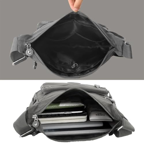 Image of Women Crossbody Bag Waterproof Nylon Multi-layer Crossbody Bag Casual Satchel Bag Shoulder Bag Messenger Bag Travel Bag Day Pack