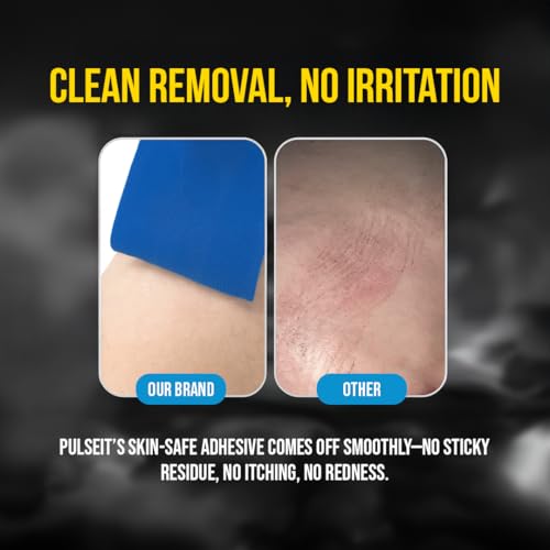 Image of PulseITSportsTape Kinesiology Tape- Waterproof & Sweatproof Sports Tape for Muscle Support, Pain Relief & Injury Recovery | Athletic Physio Tape for Knee, Shoulder, Ankle. 5cm x 5m (Plain, Blue)