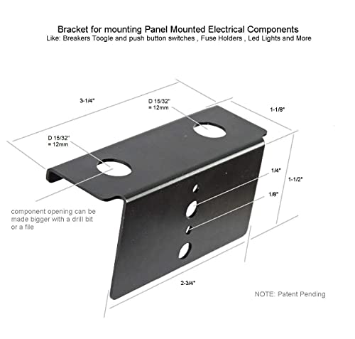 Bracket For Dual Panel Mount Electrical Components Like Push Button Circuit Breaker, Toggle Switch, Led Indicator Panel Mount Connector, Fuse And More #TOP1