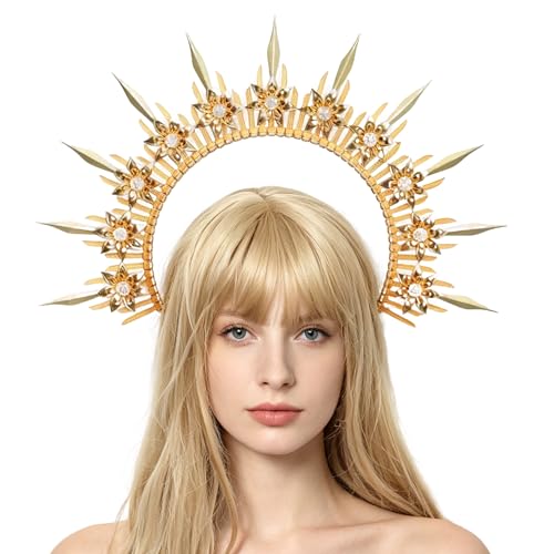 Coiffe baroque halo de déesse Marie idéale pour concours de beauté et cosplay