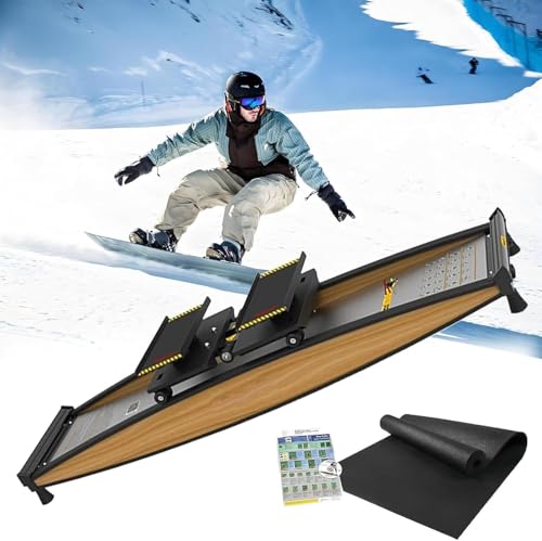 Joyfitness Indoor Simulated Ski Machine, Ski Exercise Machine, Ski Balance Trainer For Full Body Workout At Home Gym, Adjustable Resistance 0-100kg, F