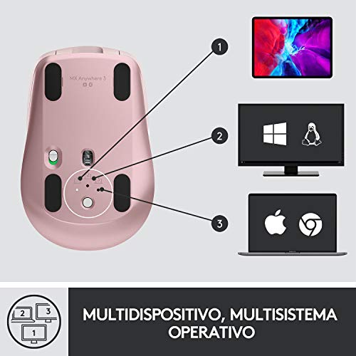 Image of Logitech MX Anywhere 3 Compact Performance Wireless Mouse 4K DPI - Rose