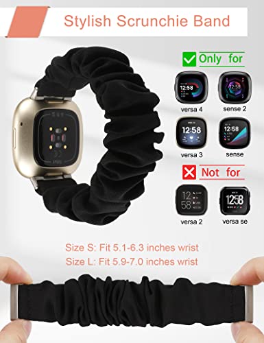 TOYOUTHS 2Pack Scrunchies Compatible with Fitbit Versa 4/Fitbit Sense 2/Fitbit Versa 3/Fitbit Sense Straps - Image 2