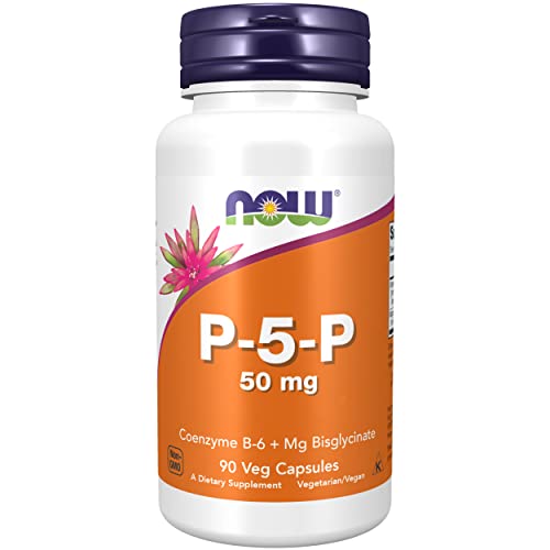 Now Foods P-5-P, Piridossal-5-Fosfato, vitamina B6 attiva, 90 capsule Vegane, Testate in Laboratorio, Senza Glutine, Senza Soia, Vegetariane, Non OGM