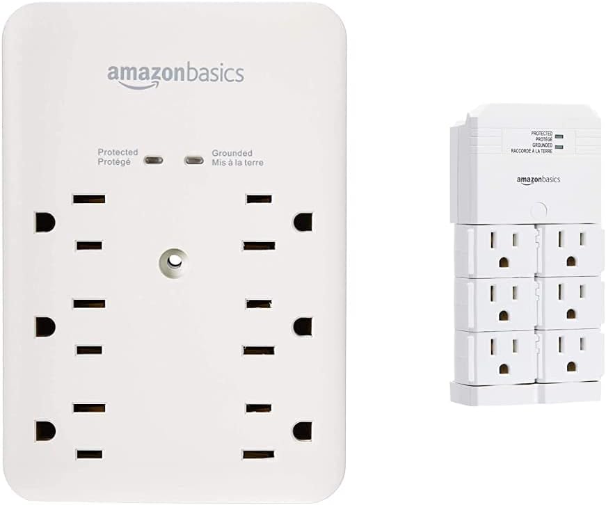  Basics 6 Outlet Wall-Mount Surge Protector, 1080 Joules