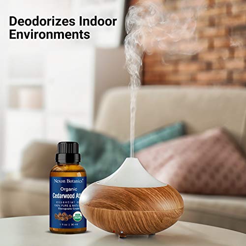 Organic Cedarwood Oil 30 Ml - Pure Cedarwood Essential Oil Organic For Diffuser, Aromatherapy - Cedar Essential Oil - Cedar Wood Essentials Oil- Aceite De Cedro Puro - Hair Growth - Nexon Botanics #TOP3