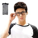 Acecharming Brown men wigs, Men Fashion Synthetic Quiff Hair Wigs For Daily Use with Cap