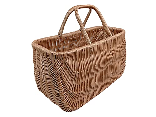 Damian-Wiklina Sac en Osier Sac à Main élégant Panier d'achat Osier Naturel 41 x 20 H 24/39 cm Cover