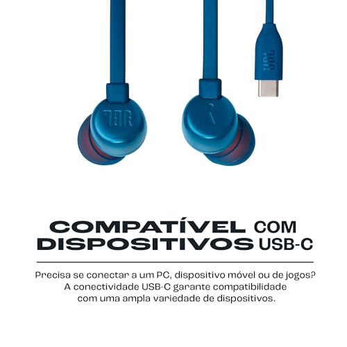 JBL, Fone de Ouvido Com Fio, Intra-Auricular, Tune 310 C - Azul