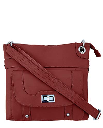 Roma Leathers Inc Women's Crossbody Bag, Red, One size