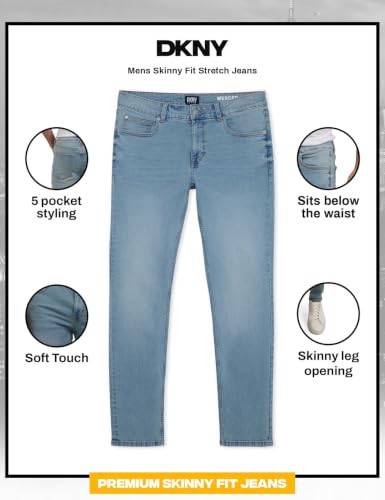 Image of DKNY Men's Skinny Jeans - Premium Soft Stretch Denim Pants | Skinny Fit Jeans for Men