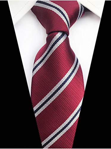 Image of Elfeves Men's Modern Striped Patterned Formal Ties College Daily Woven Neckties