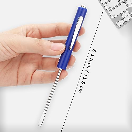 Image of Honoson 10 Pieces Pocket Screwdriver Mini Tops and Pocket Clips Magnetic Slotted Small Screw Driver with a Single Blade Head for Mechanical, Electrician(Colorful)