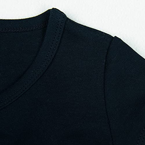 Opawo Unisex Infant Baby Cotton V-Neck T-Shirts Long Sleeve Blank Tees Shirts 3 Pack For Boys Girls 6-24 Months(Black,18-24 Months) #TOP2