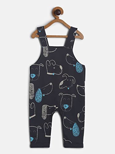 Image of miniklub Baby Strap Full Sleeve Full Length Knitted Cotton Dungaree Set, Pack of 2 (Charcoal Color)
