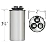 27L880 45 + 5 uf MFD 370 Volt VAC - Replacement Round Run Capacitor
