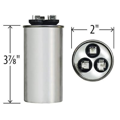 27L880 45 + 5 uf MFD 370 Volt VAC - Replacement Round Run Capacitor