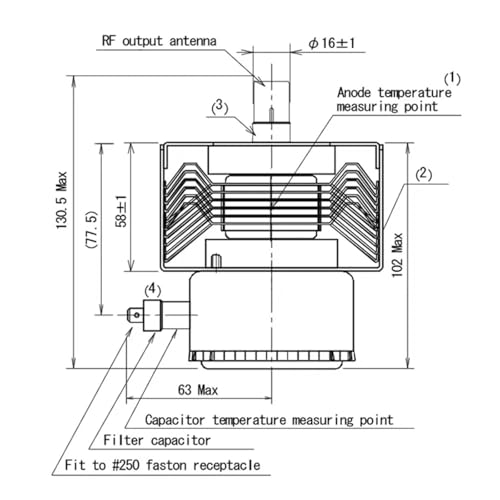 Repuesto Magnetrón 2M303J para Microondas Industrial miniatura 5