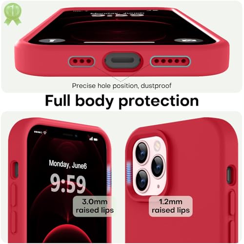 Image of LOVE 3000 Compatible with iPhone 12 Pro Max Phone Case | Thickening Liquid Silicone | Anti-Scratch Microfiber Lining | Full-Body Duty Heavy Protection Case for iPhone 12 Pro Max Women Girls, Red