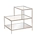 Knox Accent Table - Metallic Gold Metal Frame w/ Glass Tops - Glam Style Décor