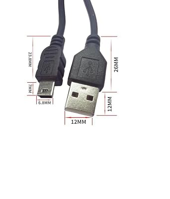 Universal Charging Cable for PS3 console, USB 2.0 Type A to Mini B Cable, Mini Charging Cable, Dash cam cable, MP3 Player, Digital Cameras, USB A to USB B 1.5m long