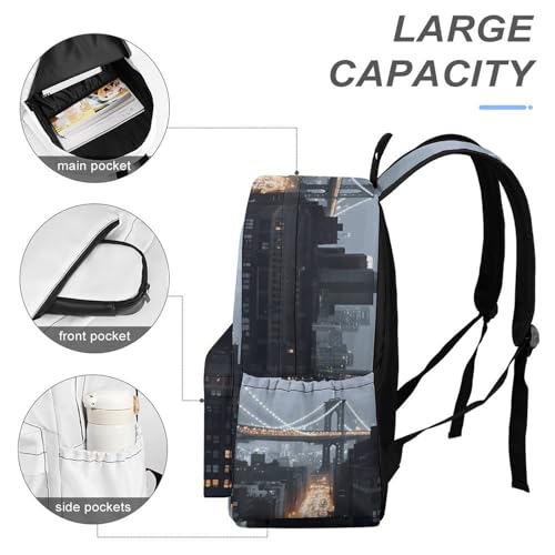 New York City Printed Backpack Water-Resistant Pack Stylish Bag Lightweight Travel Backpack4