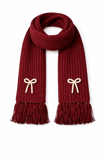 Image of KB STAR Cute Bow Women Casual Luxurious Premium Checkered Acrylic Woolen Muffler /Scarf /Stole for Winter