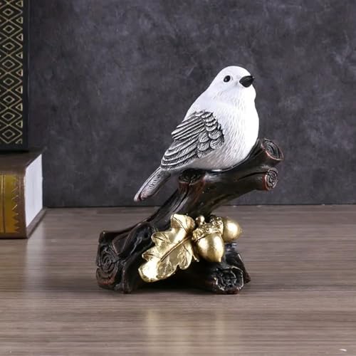 Image of CraftVatika Resin Birds Statue Decorative Showpieces Gift Items for Home Living Room for Girlfriend Boyfriend Husband Wife Wall Shelf Desk Decoration,Sparrow Table Decorative,Multicolor,8cm,6.5cm