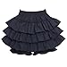 Vibsion Womens Lolita Bloomers Victorian Ruffles Pumpkin Pants Retro Embossed Security Bottom Shorts for Girl Black L