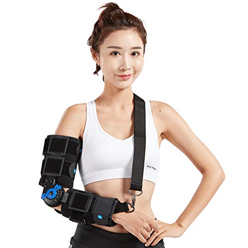 Órtesis de Codo con bisagras, para Brazo, férula, Banda ortopédica, Almohadilla, cinturón inmovilizador, Ajustable para Brazo con Fractura de Codo, Talla única | Unisex
