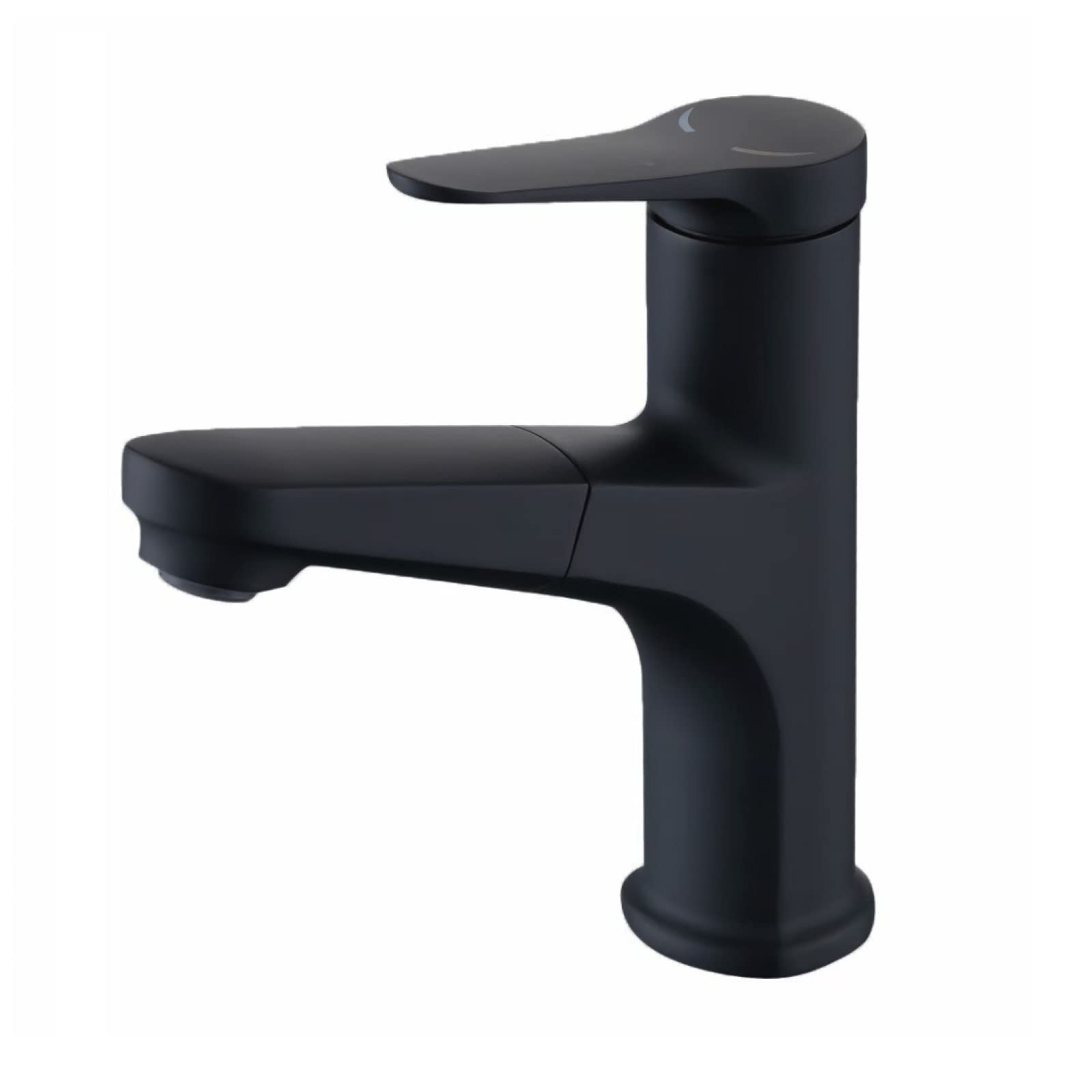 Robinet de salle de bain escamotable eau chaude froide mitigeur lavabo monotrou noir
