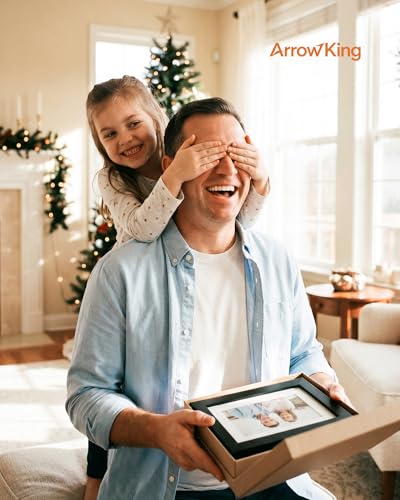 Arrow king 6x6 Black Picture Frame, Display Pictures 4x4 with Mat or 6x6 Without Mat, Wall or Tabletop Display with Stand, 1 Pack — view 6