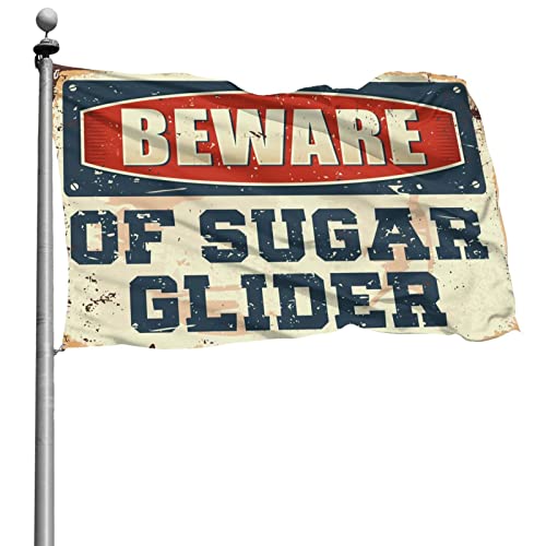 Solidee Man Cave Decor Beware of Sugar Glider Flag オフィス装飾 男性用 フラッグ 装飾ハウスフラッグ (サイズ:152X244cm)