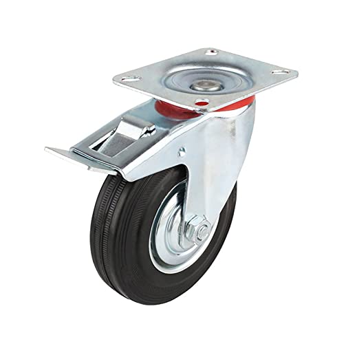 JVNALwnkv Ruedas de Acero Inoxidable, Ruedas retráctiles Pesadas, 4 Piezas de 75 mm for Servicio Pesado, 200 kg, Ruedas giratorias, Carro, Muebles, sillas, Ruedas, Rueda de Freno de Goma