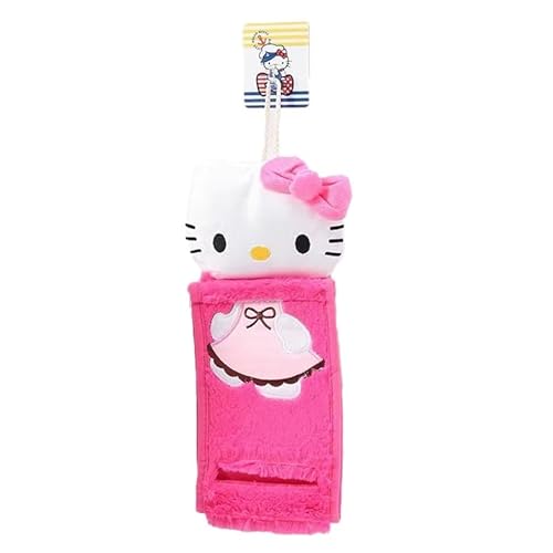 ティッシュホルダート トイレットペーパーホルダー 壁掛け おしゃれ トイレ収納 ティッシュケース ペーパー収納 ティッシュボックス箱 ロール紙 収納バッグ ホーム オフィス 吊り カバー 可愛い キッチン トイレ用品 折りたたみ式(ハローキティD)