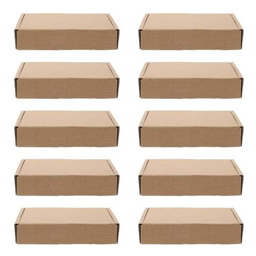 WRITWAA Cajas de Cartón Ondulado Reciclables 20X14X4 CM Juego de 20 Unidades Antideformación para Embalaje y Envío en Oficina y Mudanzas