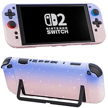 FANPL Glitter Case for Nintendo Switch 2, Cute Hard Protective Cover for Switch 2 and Joy Con Controlle Gradient Pink and Purple