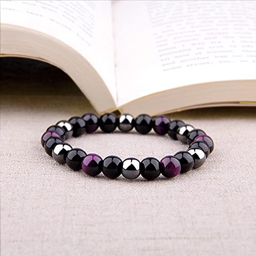 Kiomoy Triple Protection Bracelet For Protection Bring Luck And Prosperity Hematite Black Obsidian Tiger Eye Stone Bracelets (Stone-Cs-Ctp) #TOP2
