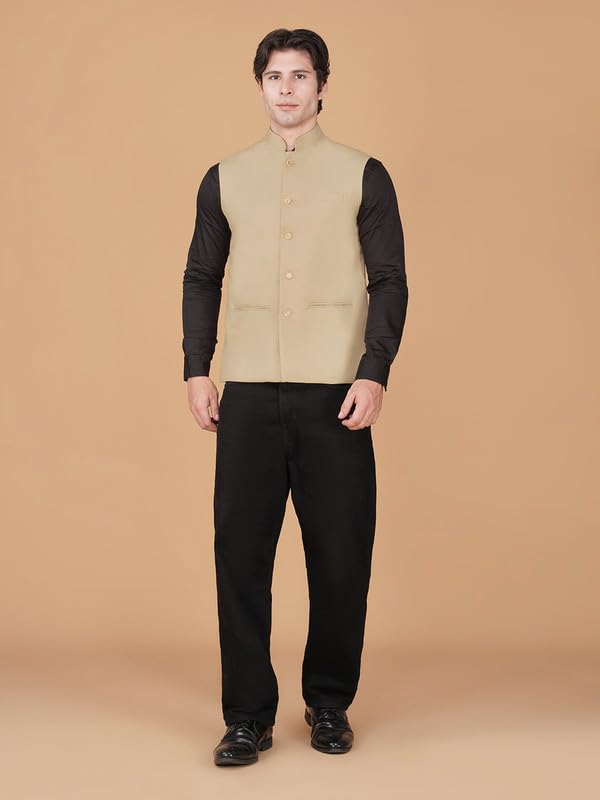 Image of DEIFIC Bandi Modi Koti, Nehru Jacket for Men, Cotton Waistcoat for All Occasion: Diwali, Wedding, Ethnic, Office Party, Formal & casual Look