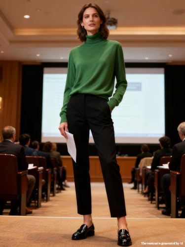 Image of SANGTREE Women's Turtleneck Sweaters Long Sleeve Pullover Tops | Breathable Lightweight Fabric| Fall Winter Fashion Outfits| Perfect for Daily,Office,Vacations,Holiday,Family Gatherings Etc.