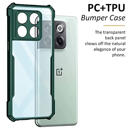 Image of WOW IMAGINE Poly Carbonate + TPU Shockproof Crystal Clear 1+ Oneplus 10T 5G Back Cover Case | 360 Degree Protection | Protective Design | Transparent Back Cover Case For 1+ Oneplus 10T 5G - Green