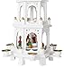 BRUBAKER Christmas Pyramid - 18 Inches - White - Wooden Nativity Play - 3 Tier Carousel with 6 Candle Holders - Designed in Germany