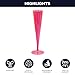 Party Essentials 20 Count Hard Plastic Twopiece 5 oz Champagne Flutes, Neon Pink