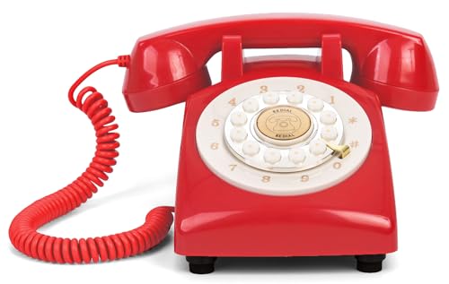 Image of RetroVox Audio Guest Book Wedding Phone Guestbook Guest Audio Message Book, Vintage Style for Wedding Reception, Bridal Shower, Baby Shower（A Red 02）