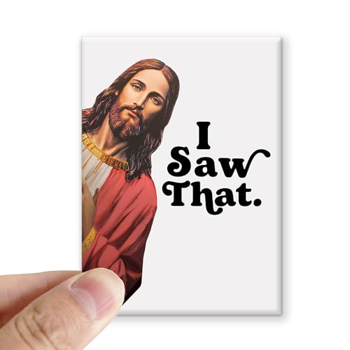Imán de cerámica decorativo Funny Jesus 2x2.75 pulgadas