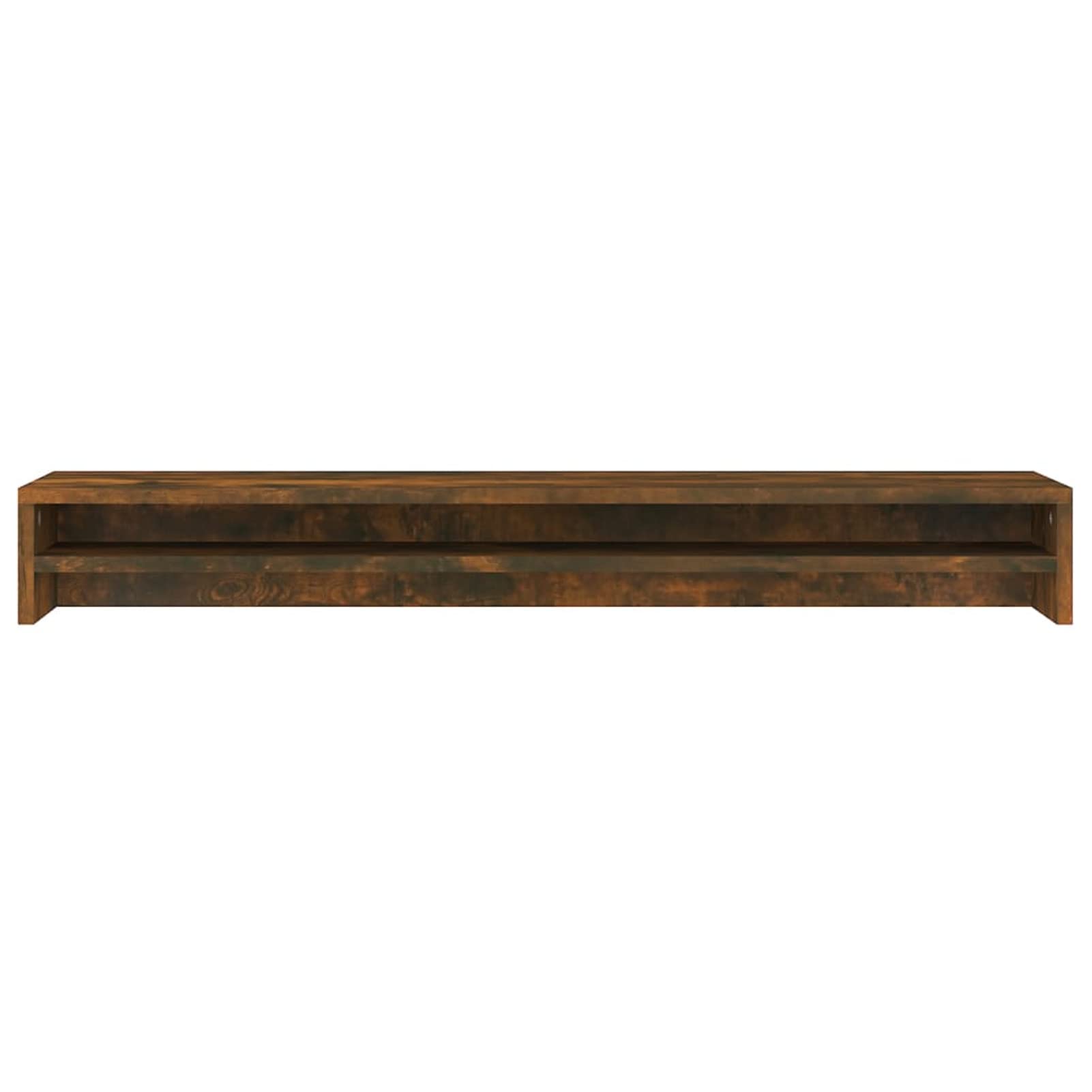 Homgoday Supporto per monitor in legno di rovere fumé, 100 x 24 x 13 cm, supporto da scrivania per monitor e computer portatili