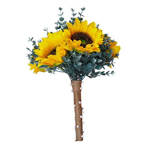 VILLFUL Sunflower Flower Bridesmaid Flower Bouquet Cascading Bridal Bouquet Bride