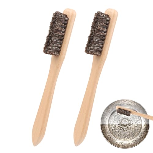 Ryetvok Horsehair Silver Cleaning Brush Set - 2PCS Detailing Brushes for Silverware & Jewelry - Gentle for Sterling, Cutlery, Metal & Antiques - Restores Deep Shine to Precious Items Ryetvok Horsehair Silver Cleaning Brush Set - 2PCS Detailing Brushes for Silverware & Jewelry - Gentle for Sterling, Cutlery, Metal & Antiques - Restores Deep Shine to Precious Items