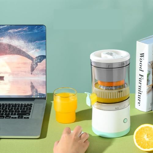Image of Portable Personal Blender Bottle - USB Rechargeable Smoothie Maker with Travel Lid, Powerful Mini Juicer for Fruits & Vegetables, BPA-Free, Easy Clean (Multicolour, Full-Automatic Orange Juicer)