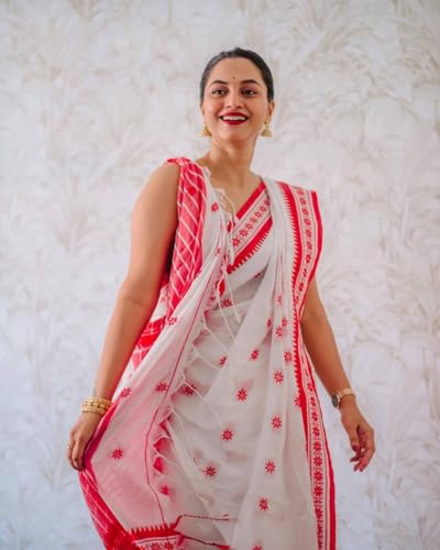 Image of Flosive Women's Woven Cotton Silk Saree With Unstitched Blouse Piece